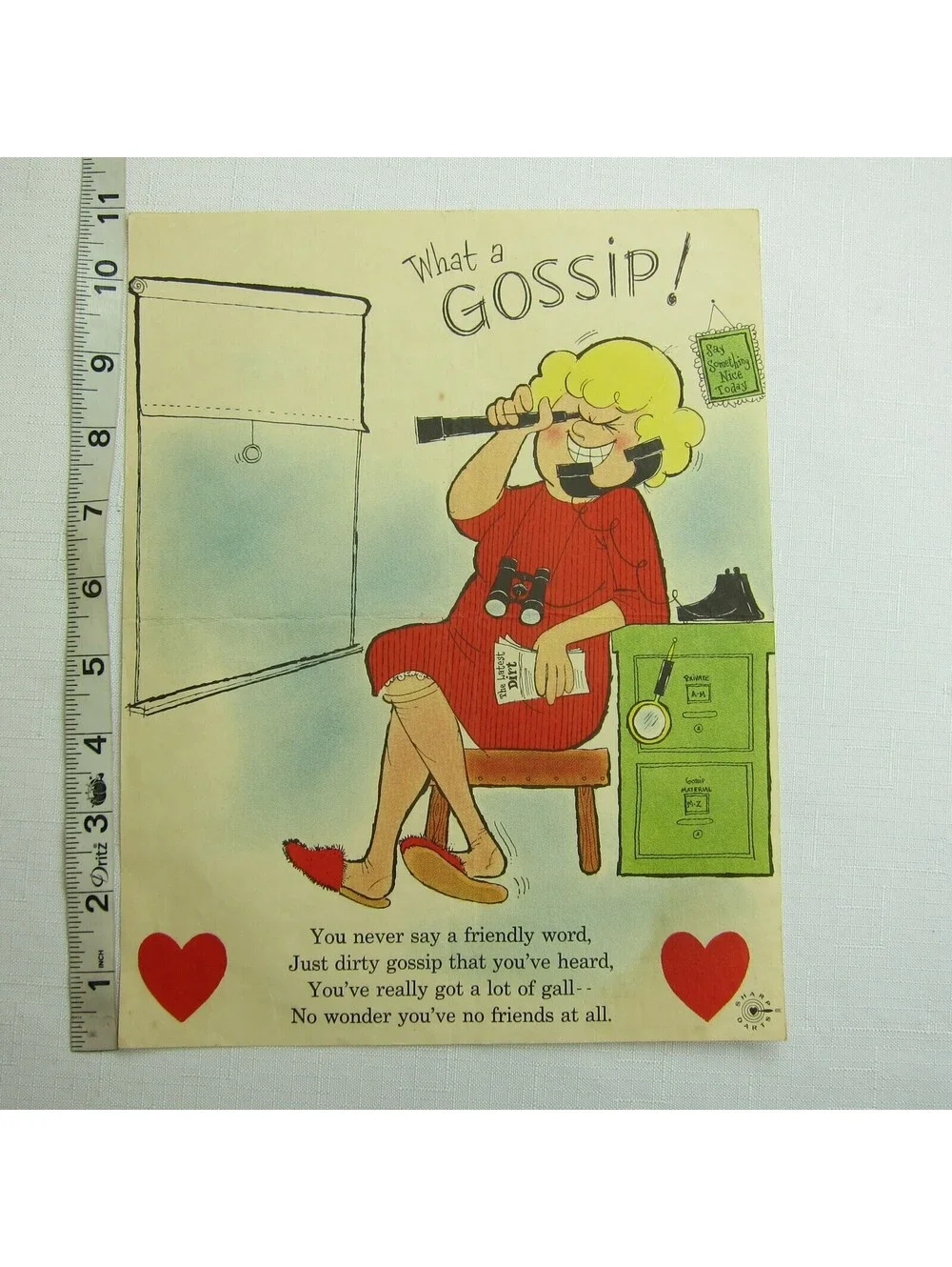 Vintage Valentine Gossip Sharp Darts Penny Dreadful Sarcasm Insult Poem Ephemera